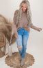 Brown Long Sleeve Solid Knit Sweater