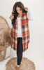 Sleeveless Plaid Long Vest Coat