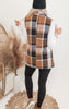 Plaid Lapelle Collar Button Up Vest Coat