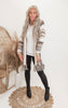 Beige Khaki Bohemian Tribal Stripe Cardigan w/ Fringe