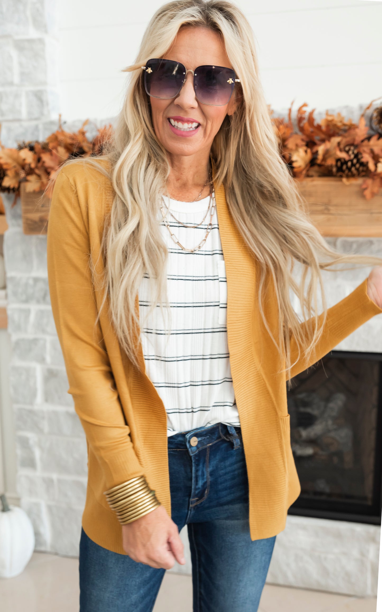 Our Favorite Boyfriend Cardigan - Mustard