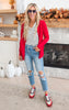 Our Favorite Boyfriend Cardigan - Red