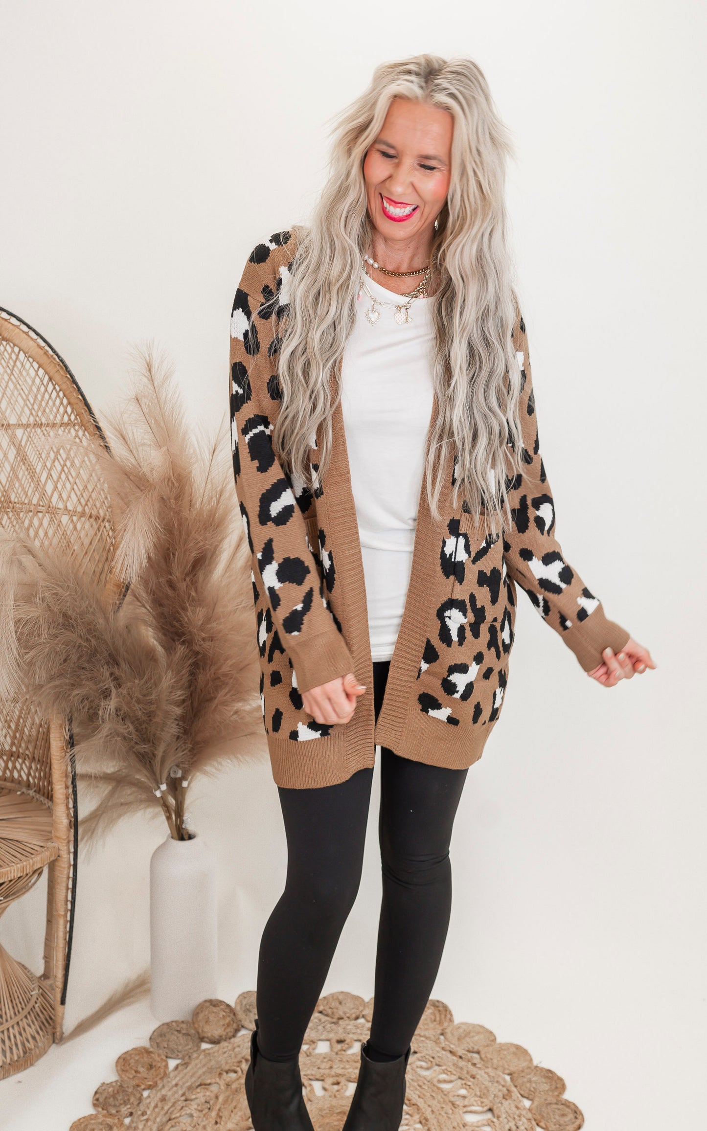 Camel Leopard Cardigan