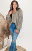 V-Neck Cropped Chanille Sweater | POL