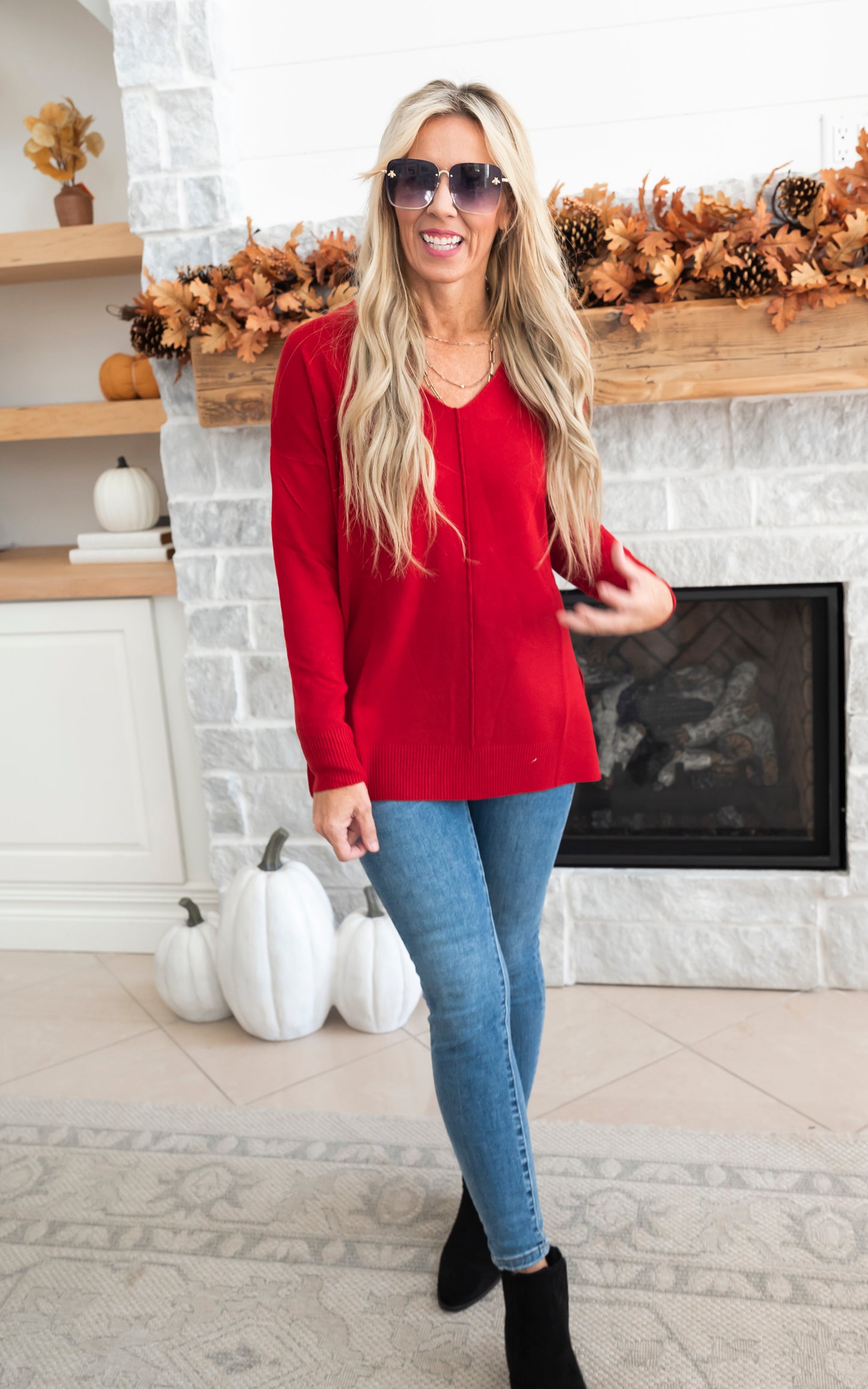 Hi-Low Everyday V-Neck Sweater - Part 3 - Final Sale