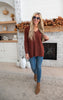 rust Hi-Low Everyday V-Neck Sweater