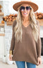 mocha v-neck sweater 