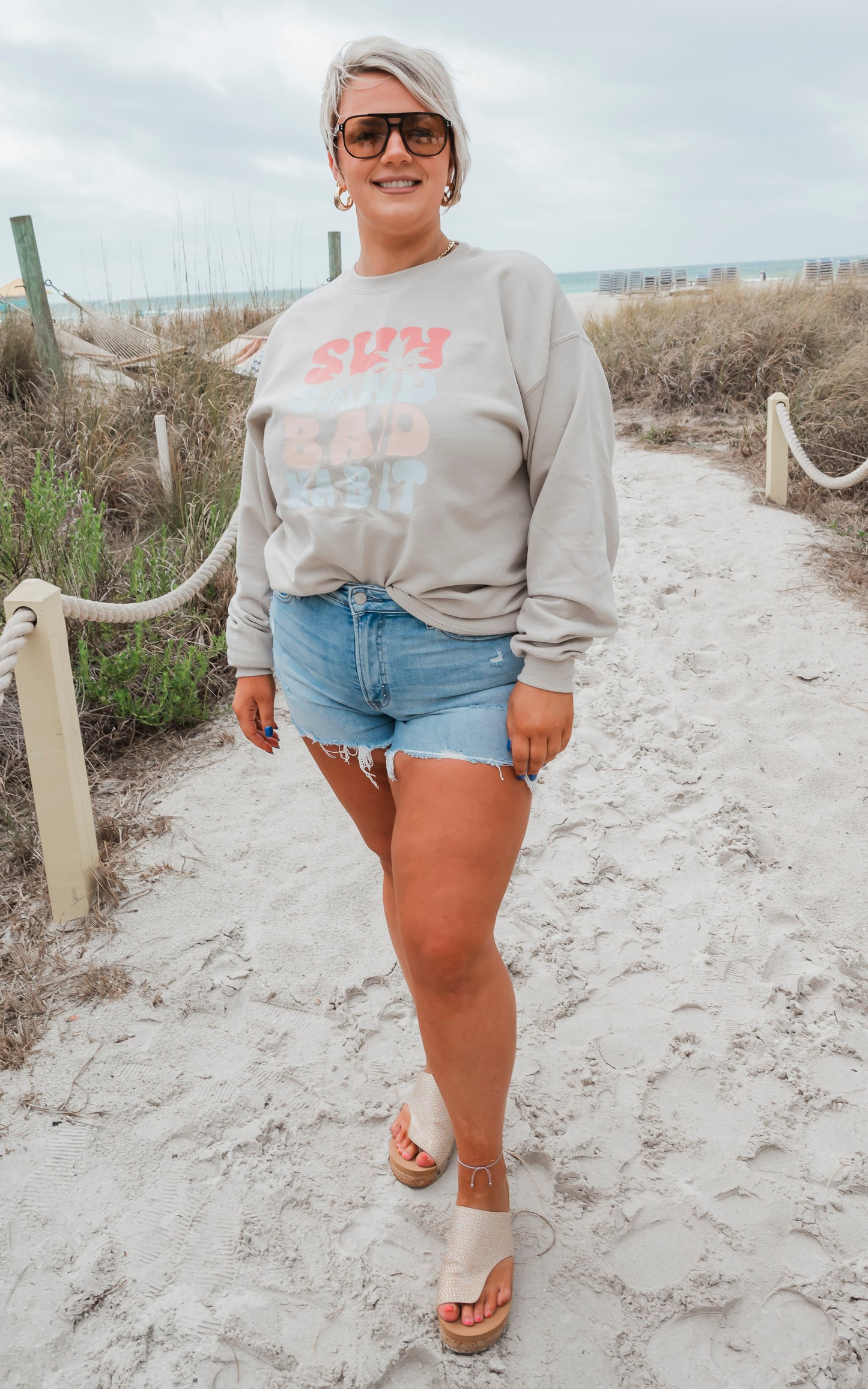 Sun Sand Bad Habit Crewneck Sweatshirt