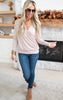 Taupe Crossover Long Sleeve Top