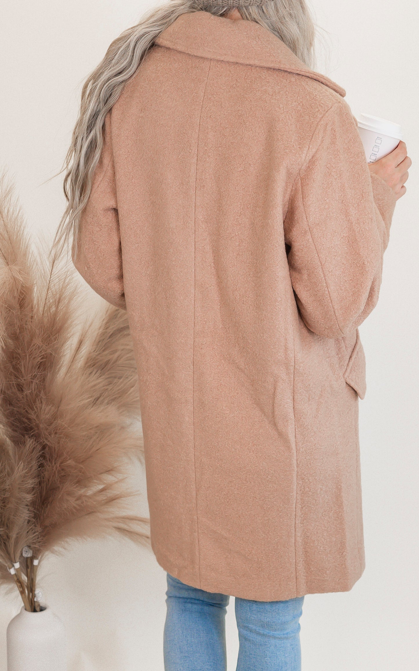 Milk Tea Lapel Neck Coat