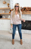 Taupe Crossover Long Sleeve Top