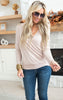 Taupe Crossover Long Sleeve Top