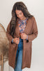 Long Suede Lapel Coat