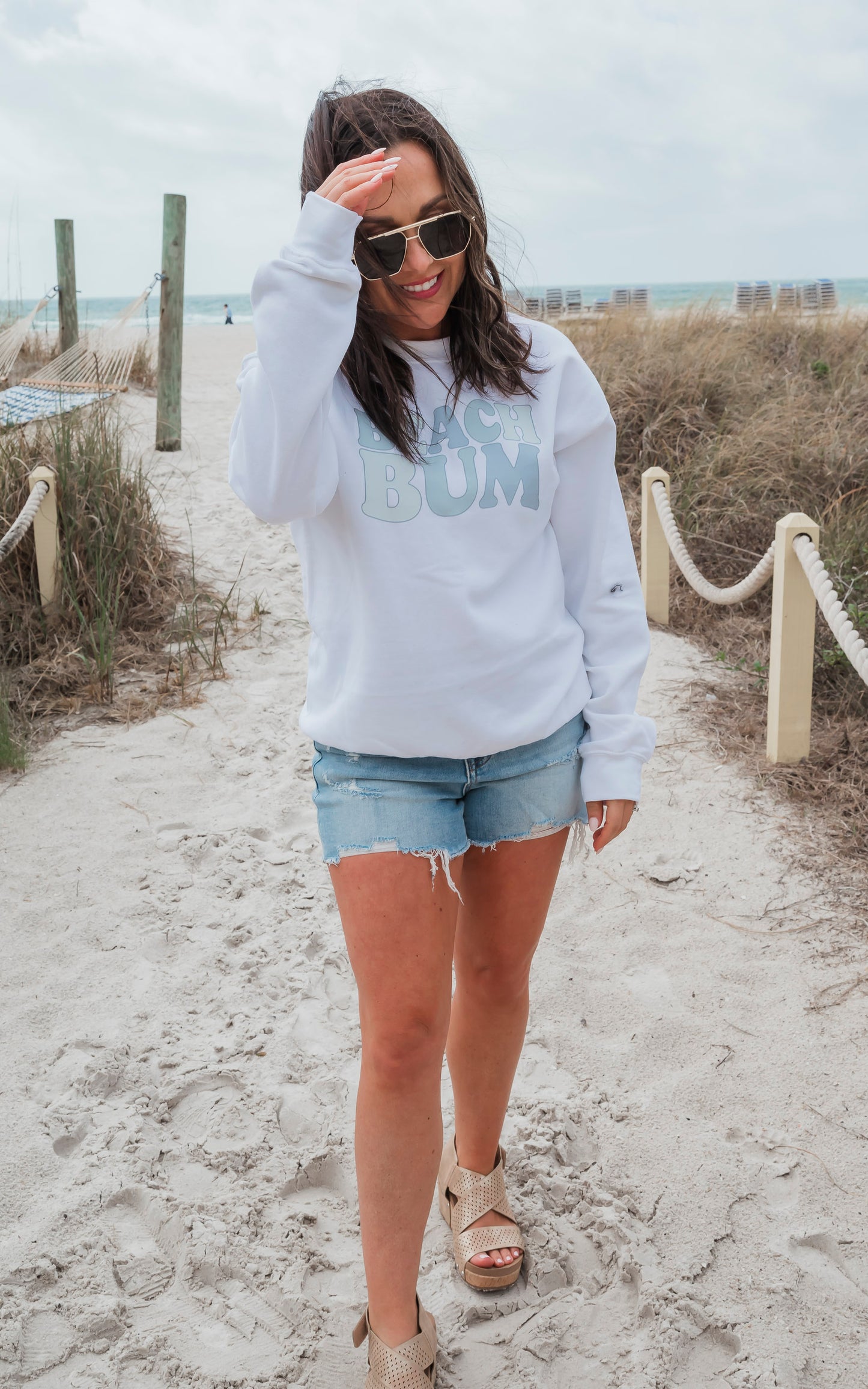 Ombre Beach Bum Sweatshirt Crewneck Sweatshirt