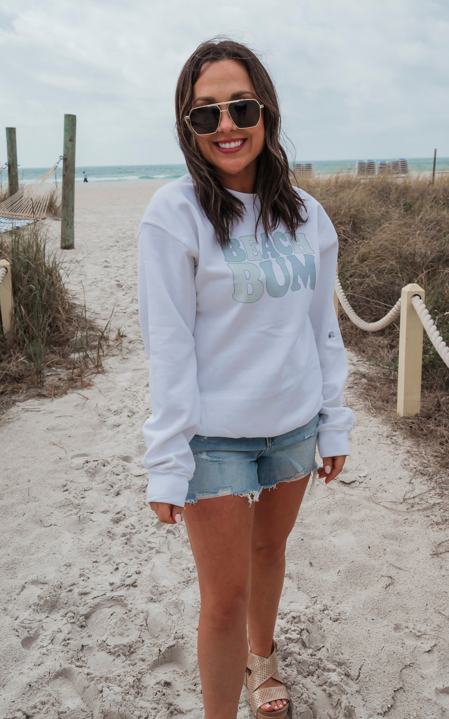 Ombre Beach Bum Sweatshirt Crewneck Sweatshirt