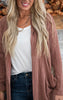 Solid Ribbed Hooded Cardigan - Final Sale