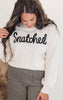 Snatched Letter Embroidered Sweater Top