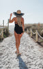 SALTY WAVE Peek-a-Boo Black One Piece Swimsuit