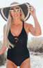 SALTY WAVE Peek-a-Boo Black One Piece Swimsuit