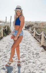 SALTY WAVE Days of Summer Blue Palm Bikini Swimsuit