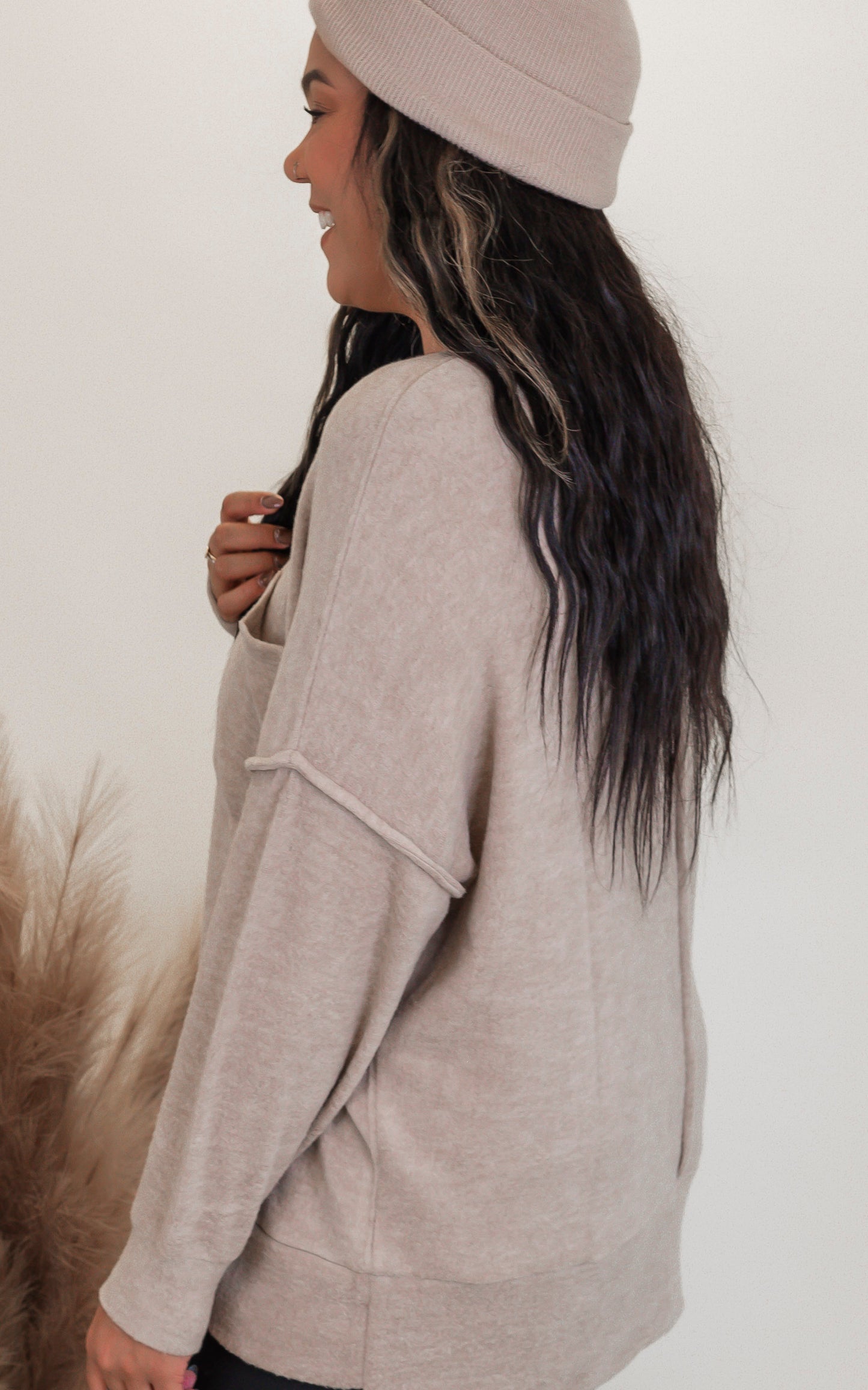 Brushed Melange Drop Shoulder Oversized Sweater | Zenana