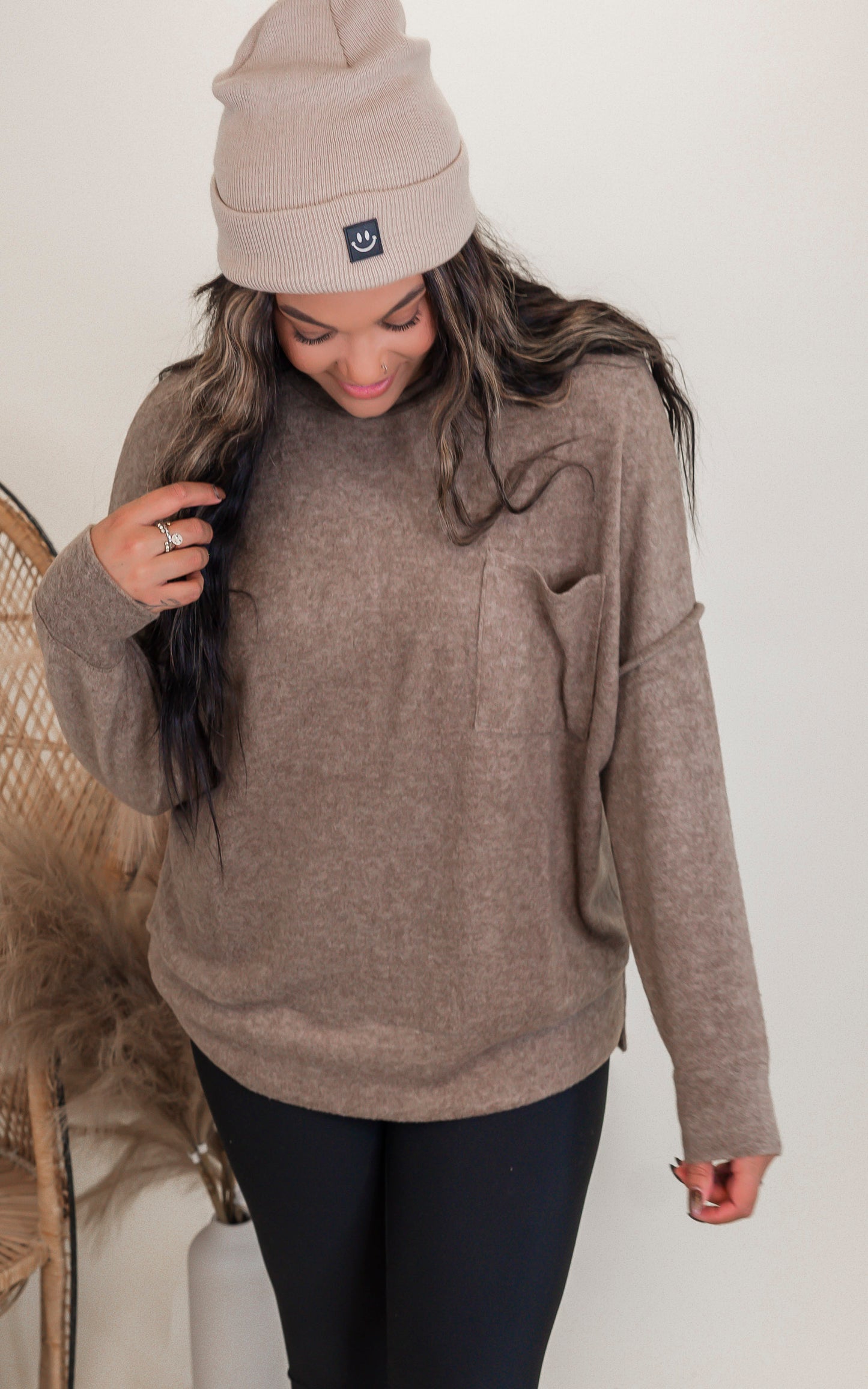 Brushed Melange Drop Shoulder Oversized Sweater | Zenana