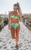 Neon Yellow Tropical Bandeau Bikini Swim Set (TOP & BOTTOM) - Final Sale