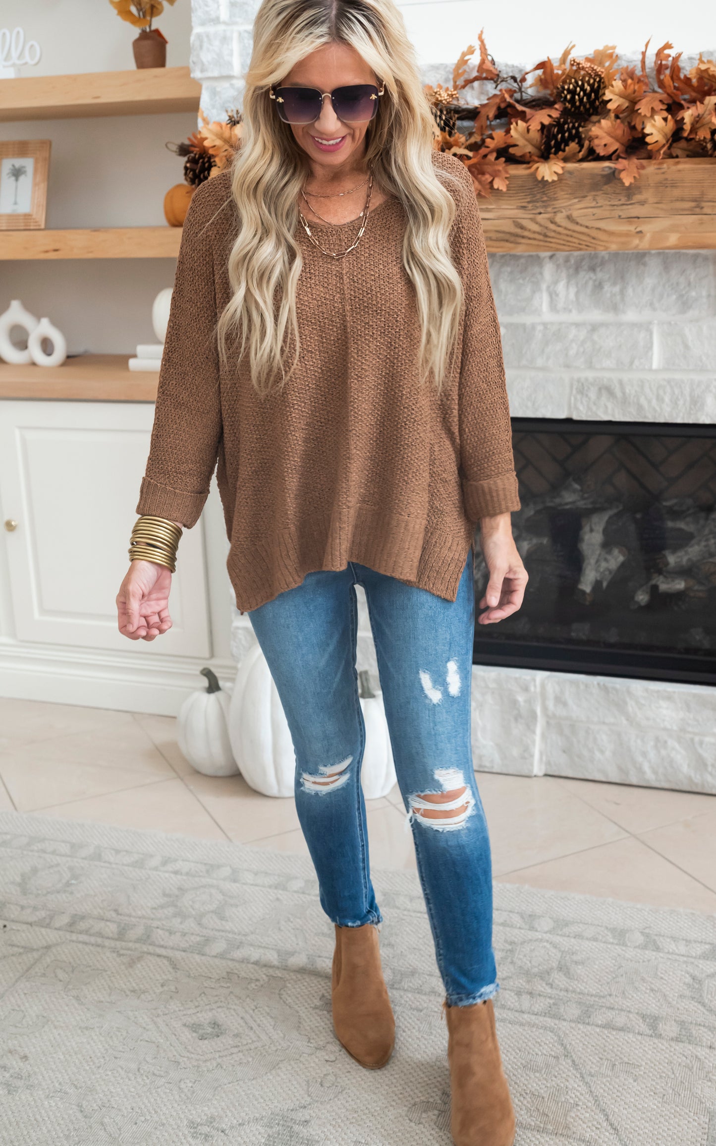 brown Forever Fall Knit Sweater - part 2