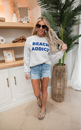 Beach Addict Sweatshirt - Heather Gray