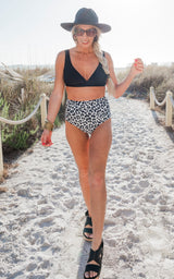 Copacabana Black/White Leopard Bikini Swimsuit 