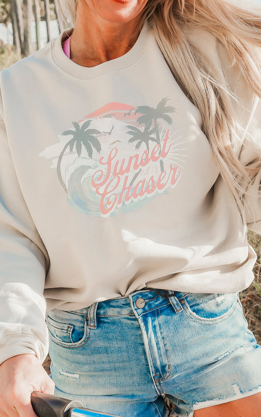 Sunset Chaser Graphic Crewneck Sweatshirt**