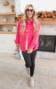 Hot Pink Button Down Quilted Jacket