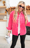 Hot Pink Button Down Quilted Jacket