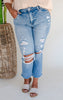 LOVERVET| Idolized High Rise Slim Straight Denim Jeans (REG/CURVY)