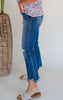 LOVERVET|Spellbound Mid Rise Slant Step Crop Flare Denim Jeans (REG/CURVY)