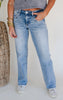 LOVERVET | Undisputable Tummy Control Mid-Rise Wide Leg Denim Jeans - Final Sale