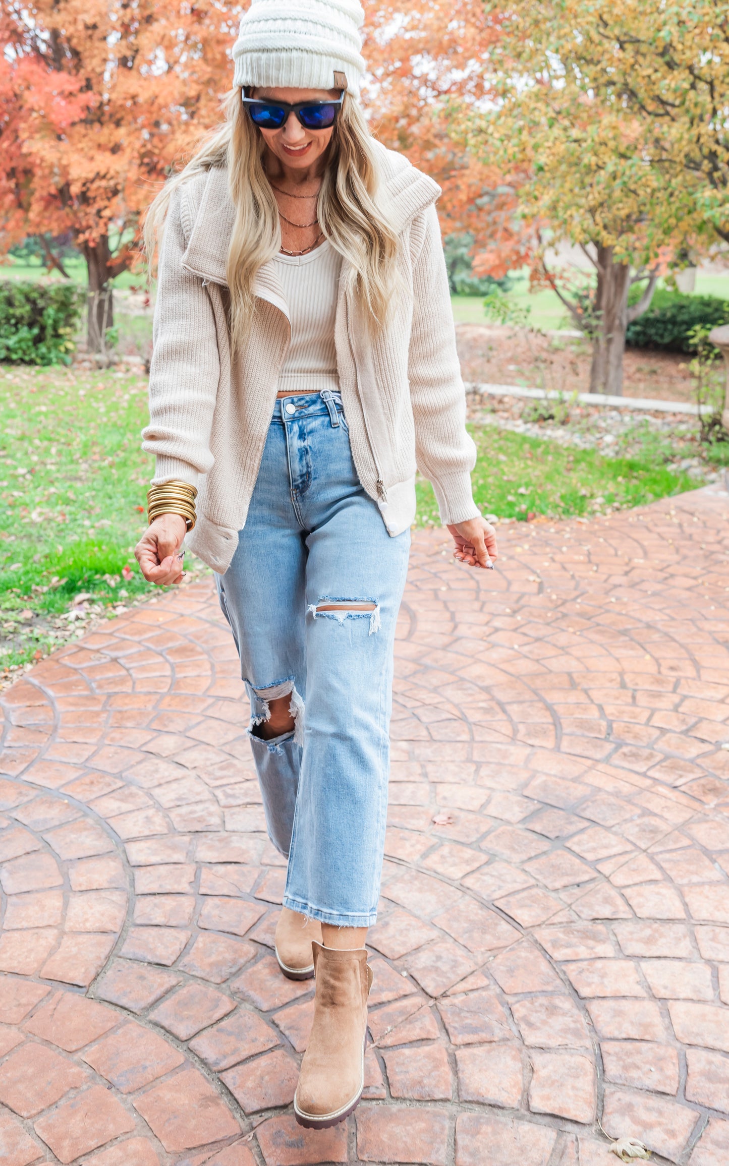 The Stella High Rise Dad Cropped Denim Jeans | Vervet - Final Sale