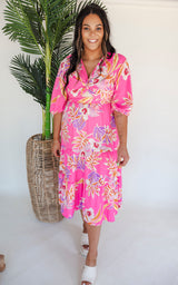 Island Getaway Tropical Maxi Dress