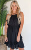 The Blake Ruffle Midi Dress - Black - Final Sale