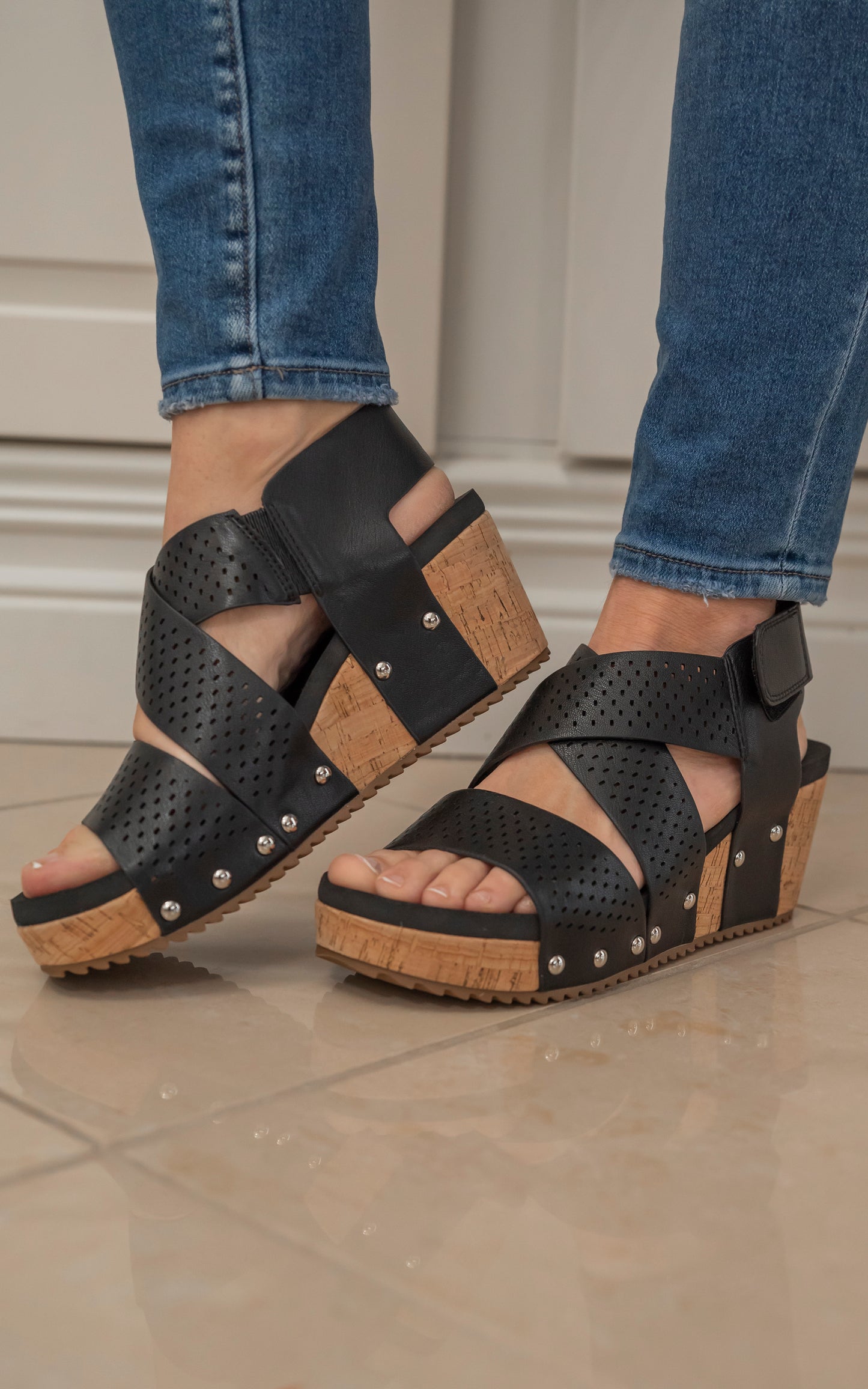 Corkys Guilty Pleasures Wedge- Black