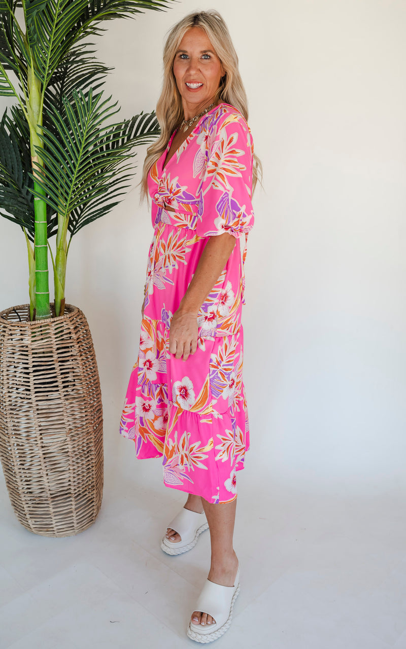 Island Getaway Tropical Maxi Dress