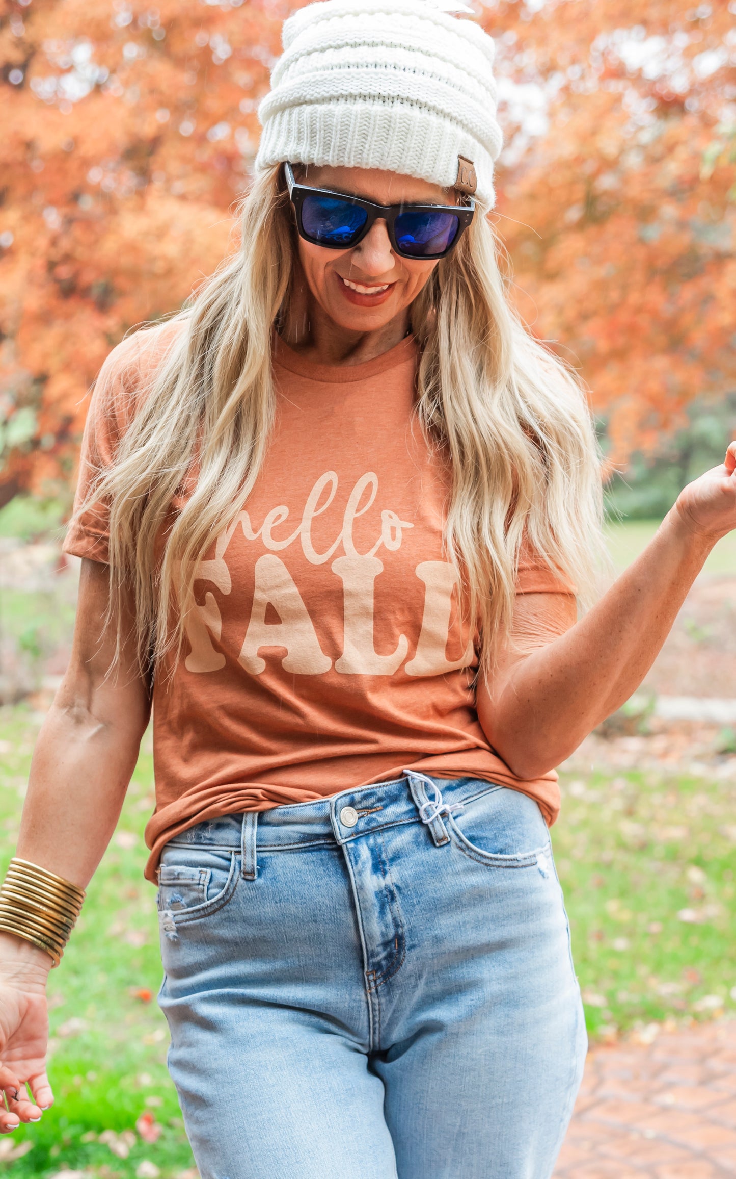 HELLO Fall Graphic T-shirt** - Final Sale