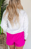 Magenta High Waisted Solid Knit Shorts - Final Sale