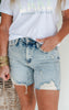 The Dani High Rise Mineral Wash Destroy Boyfriend Denim Shorts (REG/CURVY) | Judy Blue - Final Sale