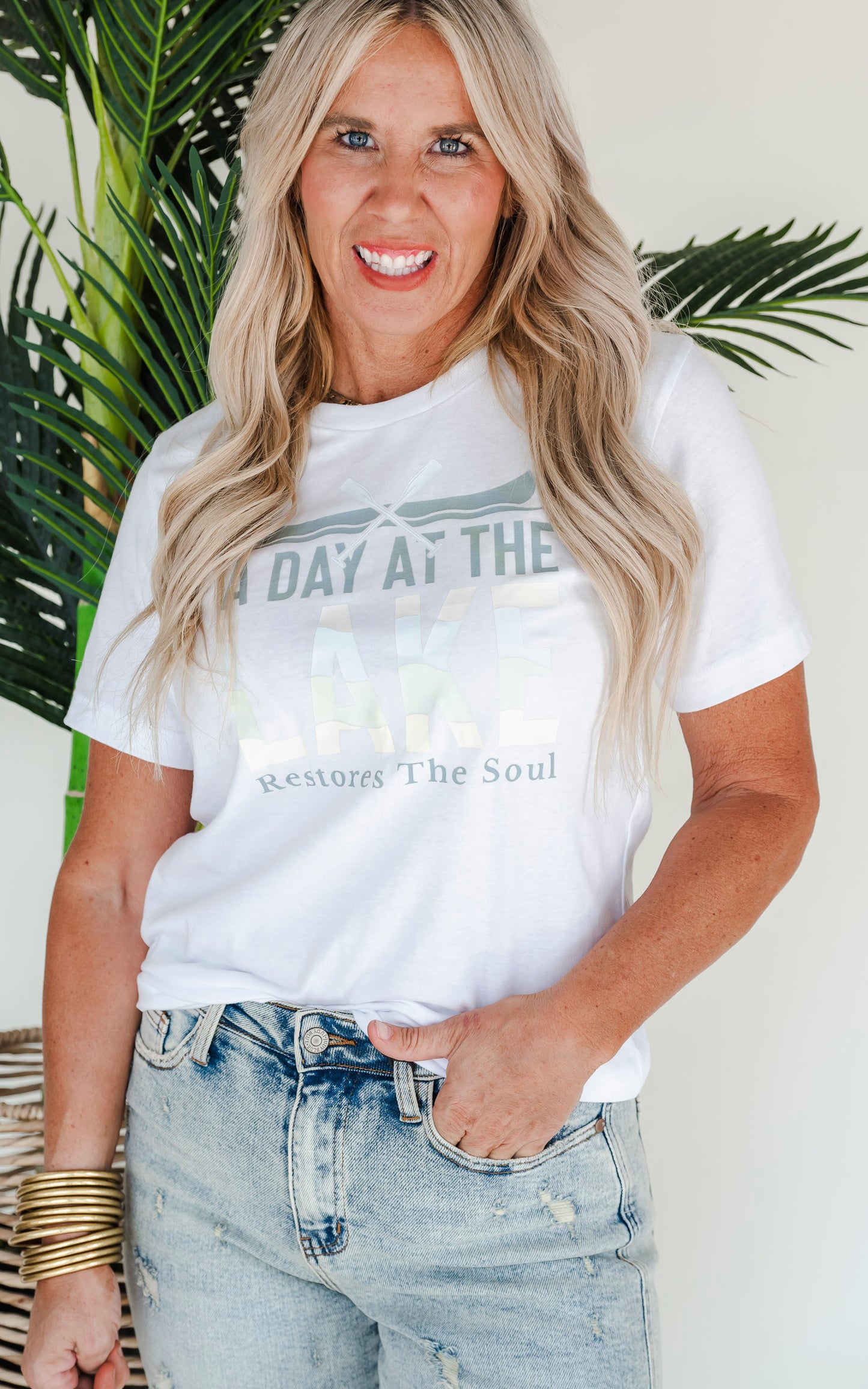 Day at the Lake Soothes the Soul Graphic T-shirt**