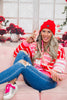 Sweetheart Stripe Half Zip Cropped Sweater