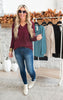 Brushed Microfiber V-Neck Long Sleeve Top w/ Pockets