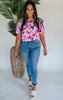 Send Me Flowers Short Sleeve Blouse Top - Final Sale