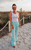 Teal Green Printed Gauze Pant - Final Sale