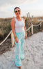 Teal Green Printed Gauze Pant - Final Sale